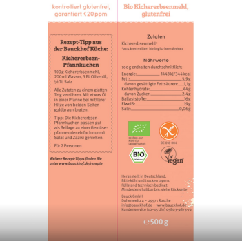 Bio Kichererbsenmehl - glutenfrei - vom Bauckhof - ProduktbeschreibungBio Buchweizenmehl - glutenfrei - vom Bauckhof - Produktbeschreibung